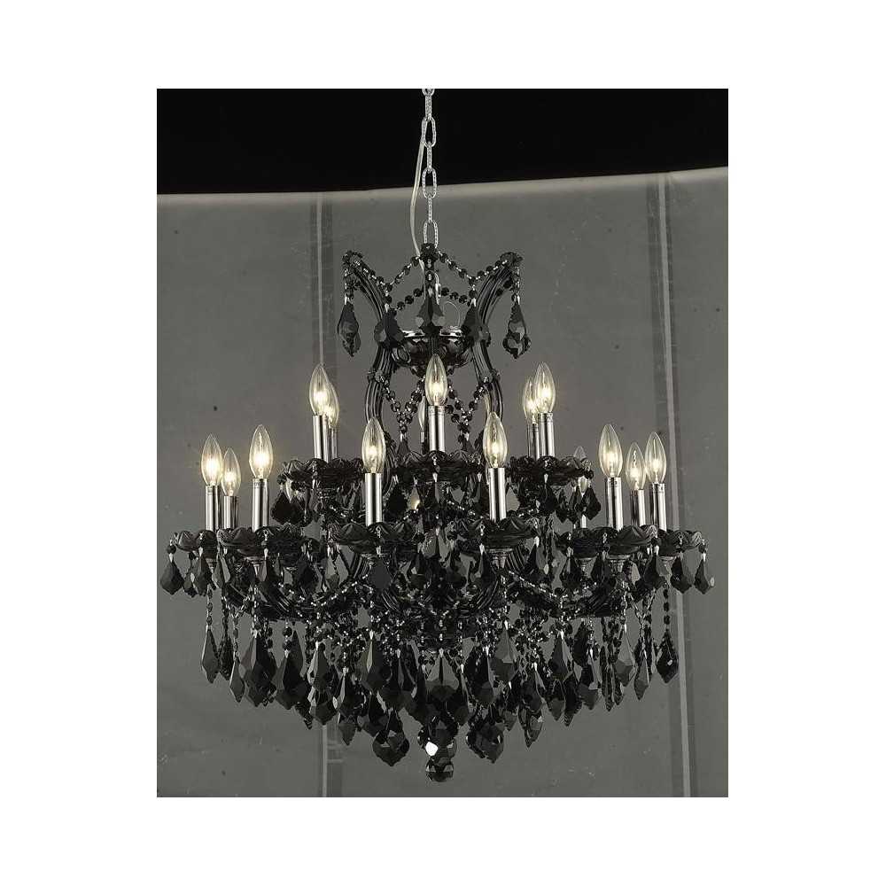 Elegant Lighting Maria Theresa 19 Light Black Chandelier Jet (Black) Swarovski Elements Crystal