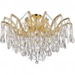 Elegant Lighting Maria Theresa 8 Light Gold Flush Mount Clear Elegant Cut Crystal