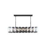 Elegant Lighting 1212 Monaco Collection Pendant Lamp L: 62in W: 13in H: 12in Lt: 18 Flat Black (Matte) Finish