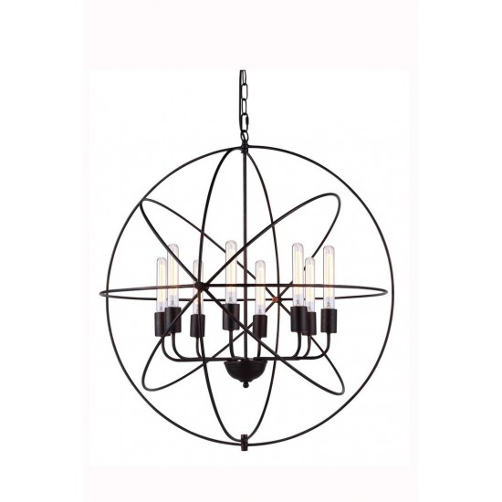 Elegant Lighting 1453 Vienna Collection Pendant Lamp D: 32 H: 33 Lt: 8 Dark Bronze Finish