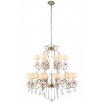 Elegant Lighting 1471 Diana Collection Chandelier D: 39 H: 47 Lt: 18 Vintage Silver Leaf Finish