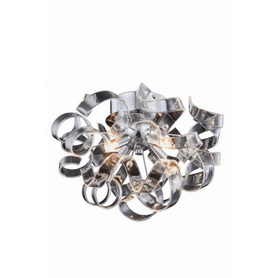 Elegant Lighting Ritz Collection Flush Mount D:14 H:11 Lt:4 Chrome Finish