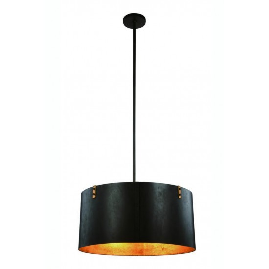 Elegant Lighting Hudson Collection Pendant Lamp D:26 H:59 Lt:4 Vintage Bronze & Golden Iron Finish