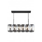 Elegant Lighting 1212 Monaco Collection Pendant Lamp L: 40in W: 13in H: 12in Lt: 12 Flat Black (Matte) Finish