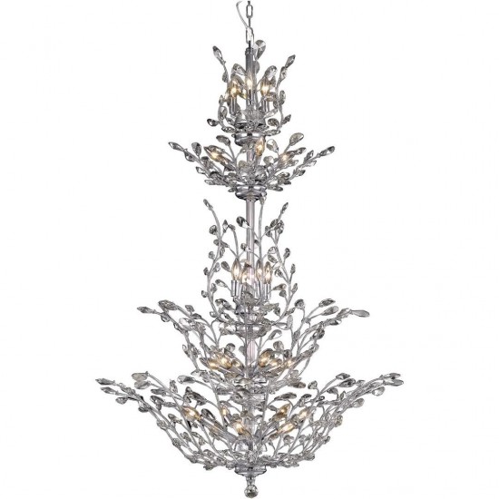 Elegant Lighting Orchid 25 Light Chrome Chandelier Clear Elegant Cut Crystal