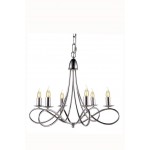 Elegant Lighting 1452 Lyndon Collection Pendant Lamp D: 24 H: 19 Lt: 6 Polished Nickel Finish