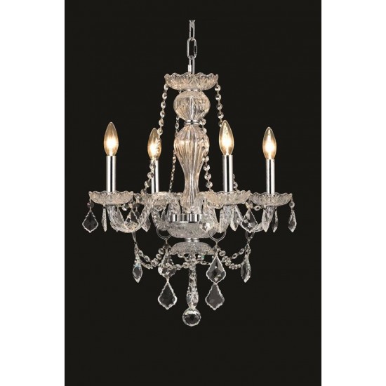 Elegant Lighting Giselle 4 Light Chrome Chandelier Clear Royal Cut Crystal