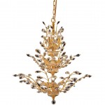 Elegant Lighting Orchid 13 Light Gold Chandelier Clear Elegant Cut Crystal