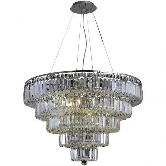 Elegant Lighting Maxime 17 Light Chrome Chandelier Clear Royal Cut Crystal