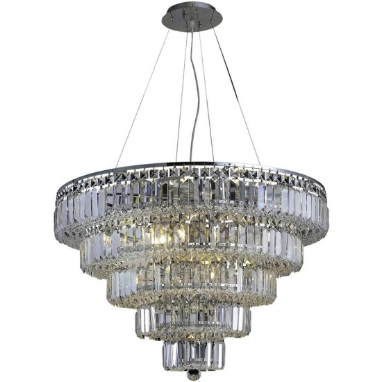 Elegant Lighting Maxime 17 Light Chrome Chandelier Clear Royal Cut Crystal