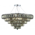 Elegant Lighting Maxime 17 Light Chrome Chandelier Golden Teak (Smoky) Swarovski Elements Crystal