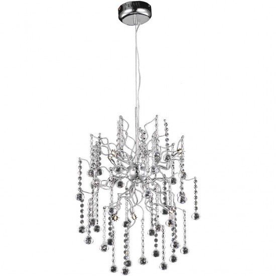 Elegant Lighting Astro 6 Light Chrome Pendant Clear Royal Cut Crystal