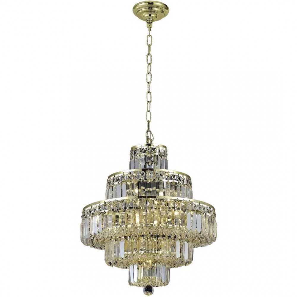 Elegant Lighting Maxime 13 Light Gold Chandelier Clear Swarovski Elements Crystal