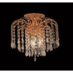 Elegant Lighting Falls 3 Light Gold Flush Mount Clear Spectra Swarovski Crystal