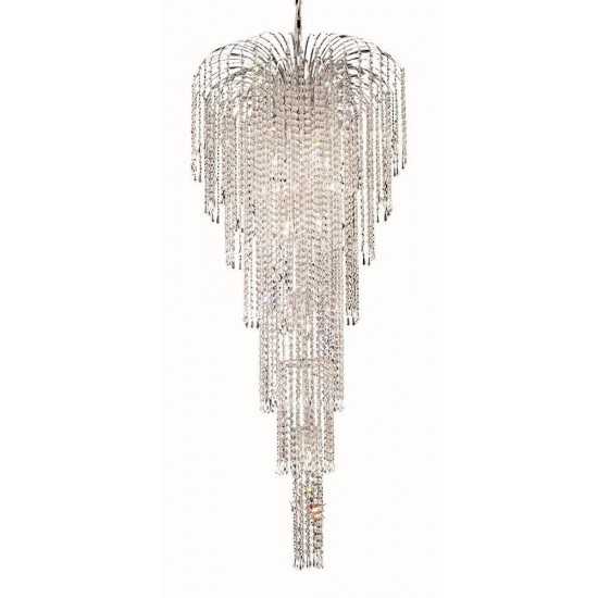 Elegant Lighting Falls 11 Light Chrome Chandelier Clear Elegant Cut Crystal