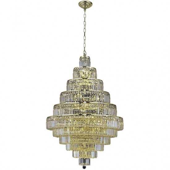 Elegant Lighting Maxime 30 Light Gold Chandelier Clear Elegant Cut Crystal