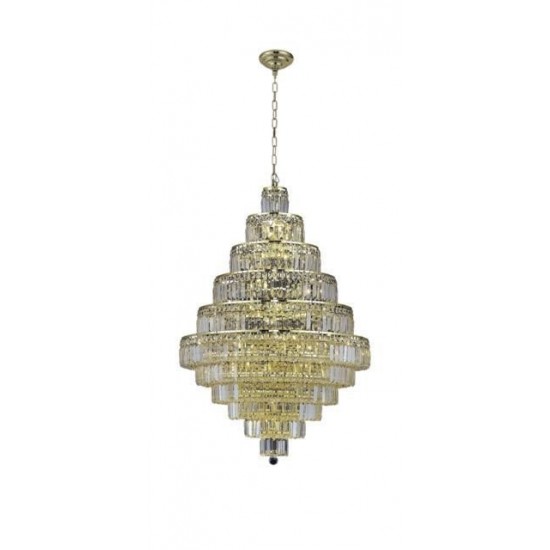 Elegant Lighting Maxime 30 Light Gold Chandelier Clear Elegant Cut Crystal