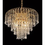 Elegant Lighting Falls 6 Light Gold Chandelier Clear Swarovski Elements Crystal