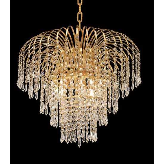 Elegant Lighting Falls 6 Light Gold Chandelier Clear Swarovski Elements Crystal