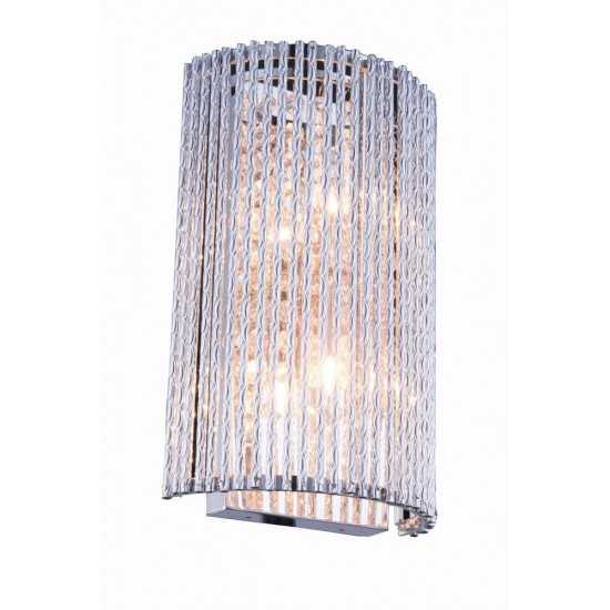 Elegant Lighting Influx 2 Light Chrome Wall Sconce Clear Royal Cut Crystal