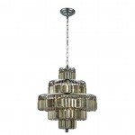 Elegant Lighting Maxime 13 Light Chrome Chandelier Golden Teak (Smoky) Royal Cut Crystal