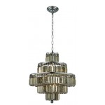 Elegant Lighting Maxime 13 Light Chrome Chandelier Golden Teak (Smoky) Royal Cut Crystal