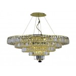 Elegant Lighting Maxime 14 Light Gold Chandelier Clear Swarovski Elements Crystal