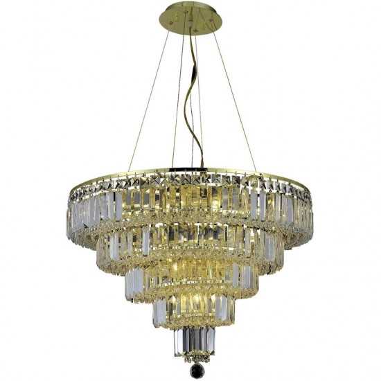 Elegant Lighting Maxime 14 Light Gold Chandelier Clear Swarovski Elements Crystal