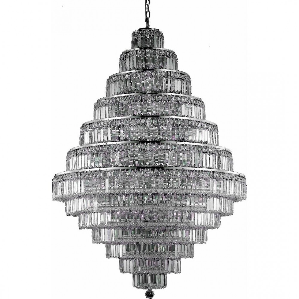 Elegant Lighting Maxime 38 Light Chrome Chandelier Clear Elegant Cut Crystal