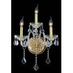 Elegant Lighting Verona 3 Light Gold Wall Sconce Clear Royal Cut Crystal