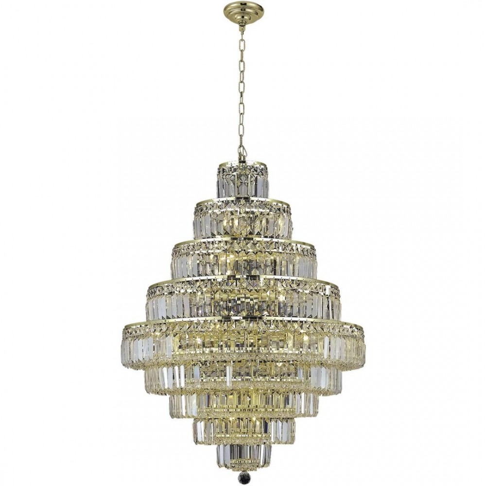 Elegant Lighting Maxime 20 Light Gold Chandelier Clear Elegant Cut Crystal