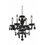 Elegant Lighting Princeton 4 Light Black Pendant Jet (Black) Royal Cut Crystal