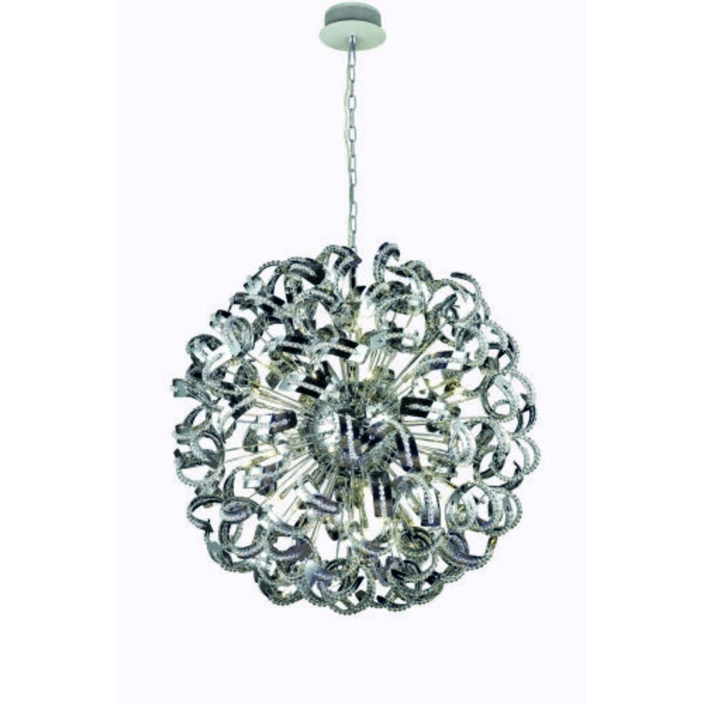 Elegant Lighting Tiffany 30 Light Chrome Chandelier Clear Elegant Cut Crystal