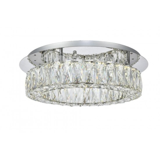 Elegant Lighting Monroe Led Light Chrome Flush Mount Clear Royal Cut Crystal