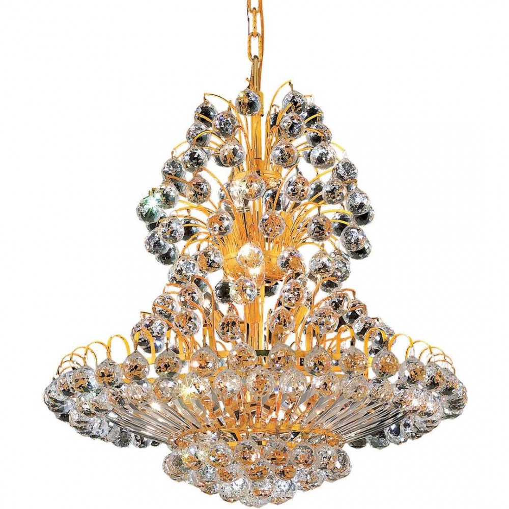 Elegant Lighting Sirius 14 Light Gold Chandelier Clear Spectra Swarovski Crystal