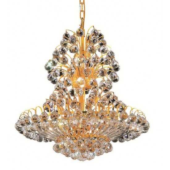 Elegant Lighting Sirius 14 Light Gold Chandelier Clear Spectra Swarovski Crystal