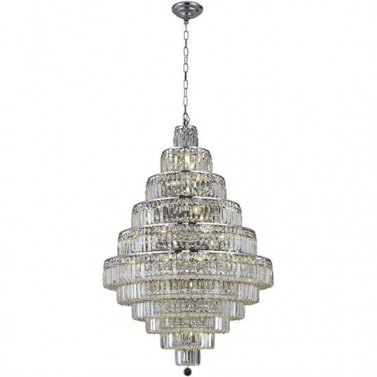 Elegant Lighting Maxime 30 Light Chrome Chandelier Clear Royal Cut Crystal