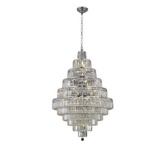 Elegant Lighting Maxime 30 Light Chrome Chandelier Clear Royal Cut Crystal