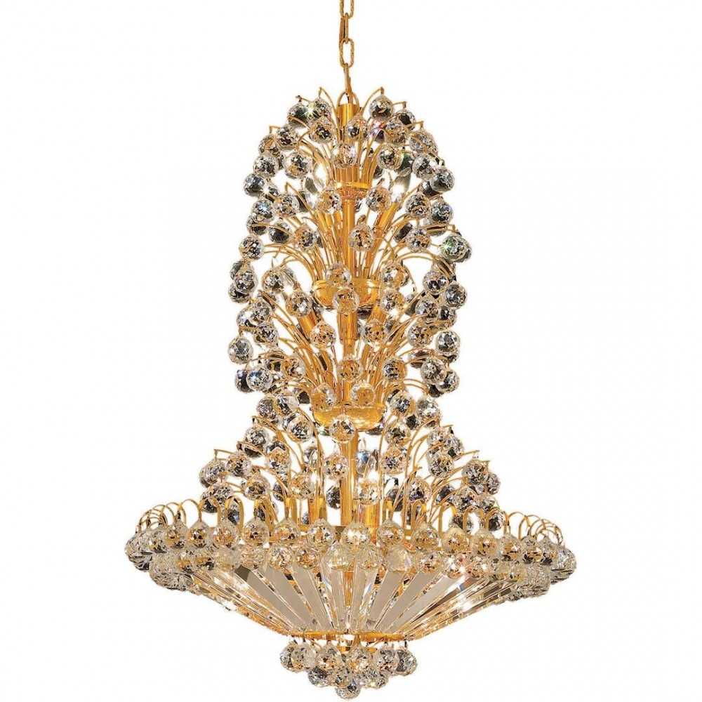 Elegant Lighting Sirius 22 Light Gold Chandelier Clear Elegant Cut Crystal