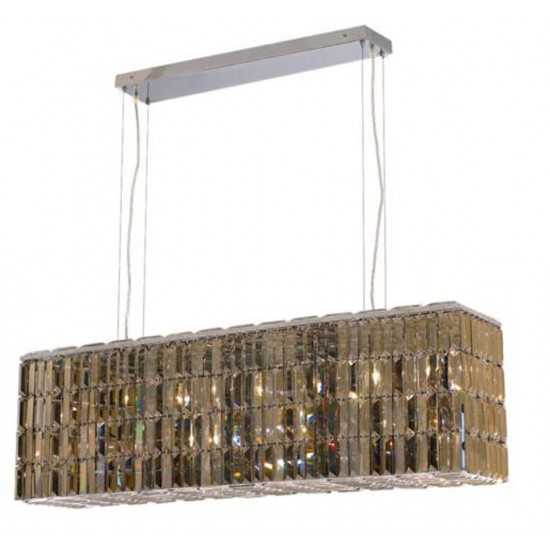 Elegant Lighting Maxime 8 Light Chrome Chandelier Golden Teak (Smoky) Royal Cut Crystal