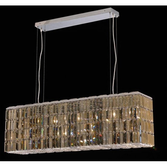 Elegant Lighting Maxime 8 Light Chrome Chandelier Golden Teak (Smoky) Royal Cut Crystal