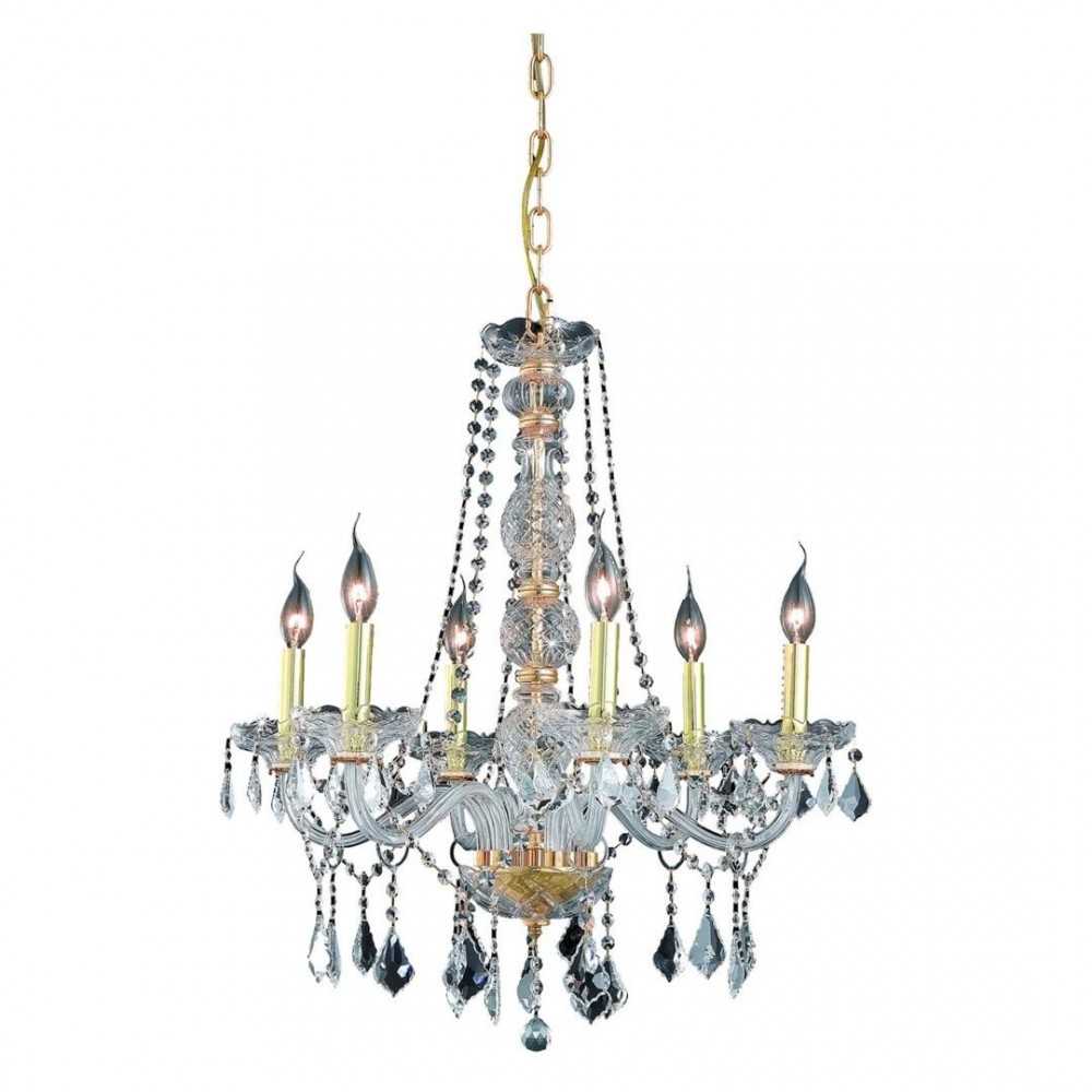 Elegant Lighting Verona 6 Light Gold Chandelier Clear Royal Cut Crystal Elegant Lighting Verona 6 Light Gold Chandelier Clear Royal Cut Crystal