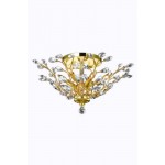 Elegant Lighting Orchid 6 Light Gold Flush Mount Clear Spectra Swarovski Crystal