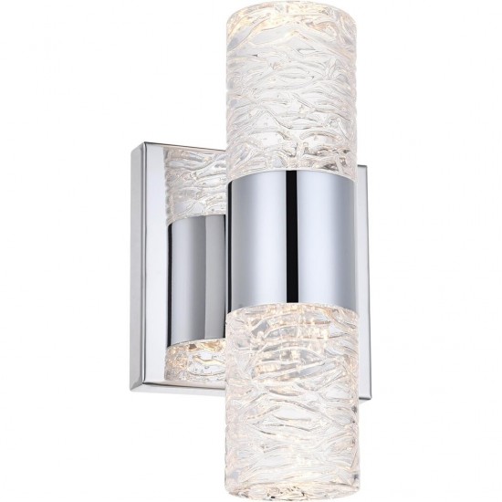 Elegant Lighting Vega 2 Light Chrome Led Wall Sconce