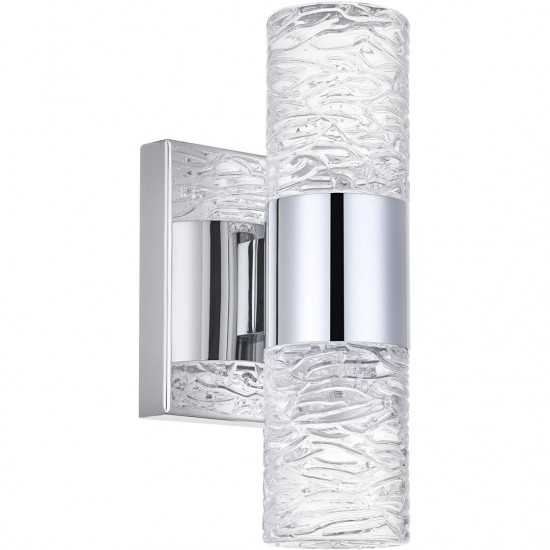 Elegant Lighting Vega 2 Light Chrome Led Wall Sconce