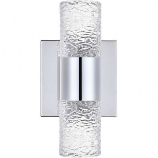 Elegant Lighting Vega 2 Light Chrome Led Wall Sconce