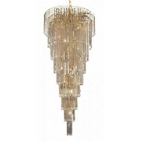 Elegant Lighting Falls 15 Light Gold Chandelier Clear Swarovski Elements Crystal