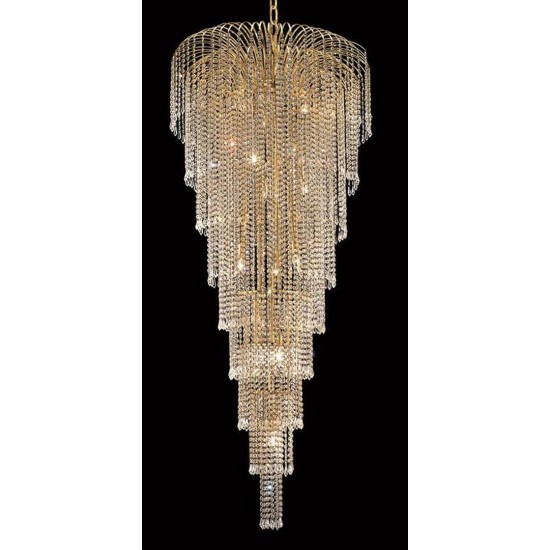 Elegant Lighting Falls 15 Light Gold Chandelier Clear Swarovski Elements Crystal