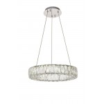 Elegant Lighting Monroe Integrated Led Chip Light Chrome Pendant Clear Royal Cut Crystal