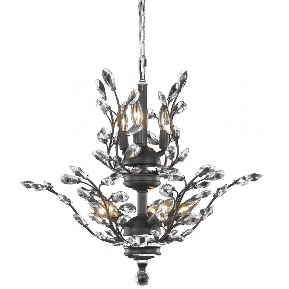 Elegant Lighting Orchid 8 Light Dark Bronze Chandelier Clear Royal Cut Crystal